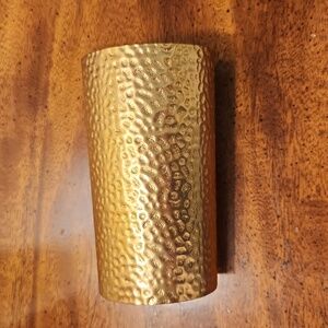 Large hammered metal goldtone cuff bracelet